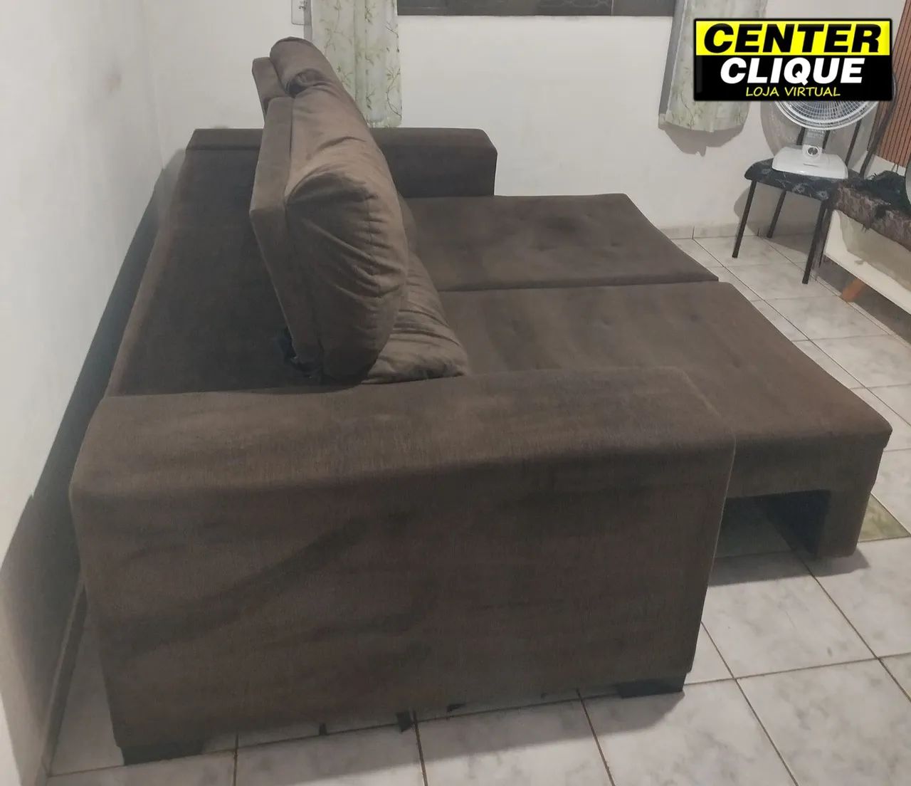 Sofá 2,10x1,70 Retrátil e Reclinável Usado: Retirar no Aero Rancho!  - Foto 3