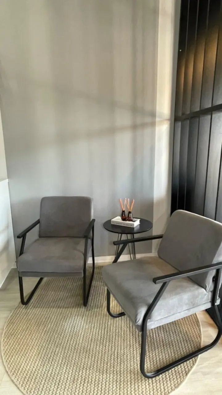 Conjunto de 2 Poltronas Decorativas - Estilo Industrial | Cinza - Foto 5