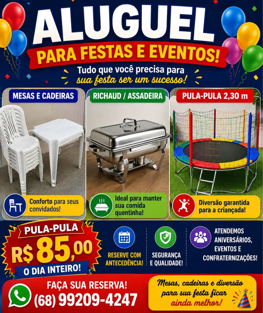 Aluguel de jogo mesas, pula pula 