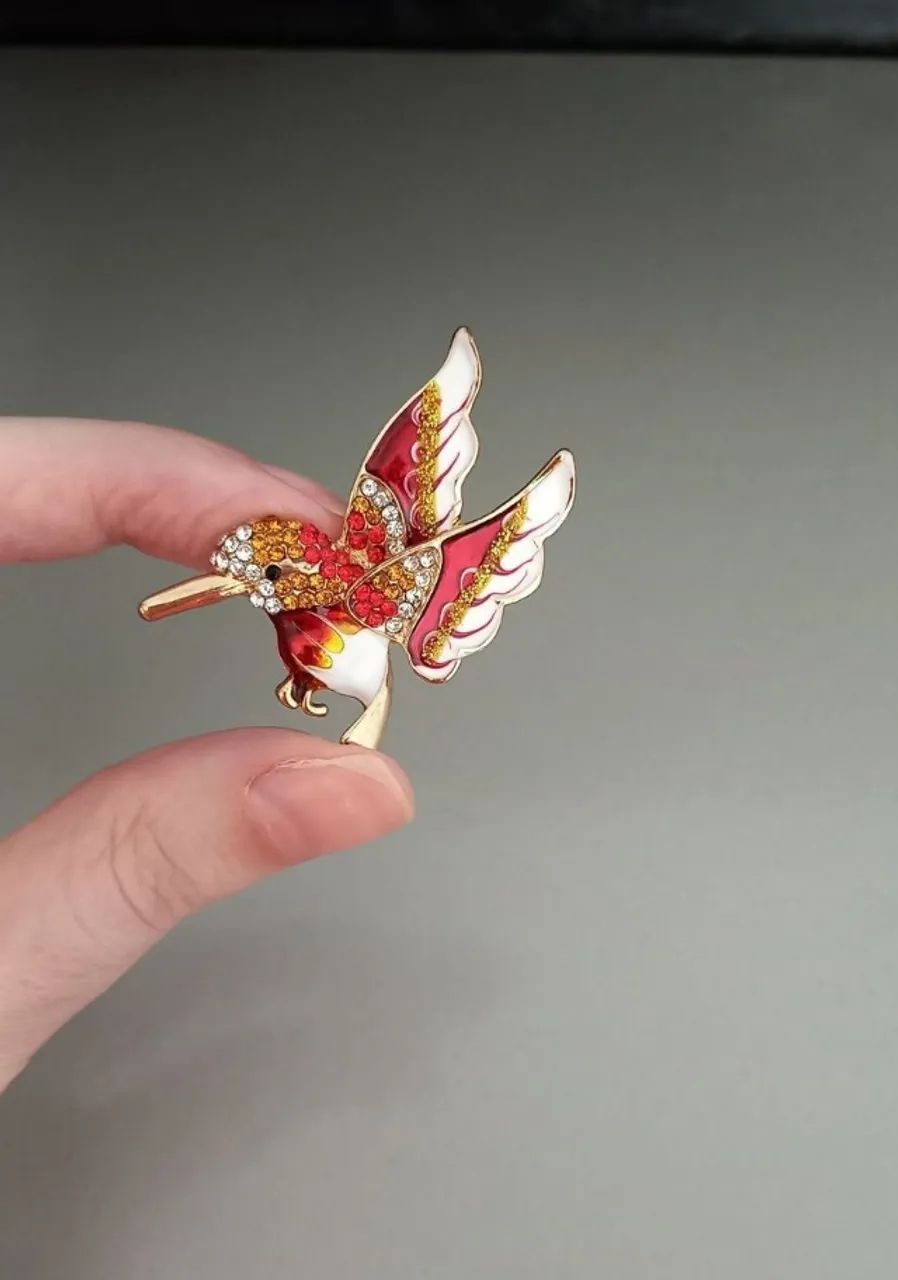 Broche de Colibri Vermelho (novo) - Foto 4
