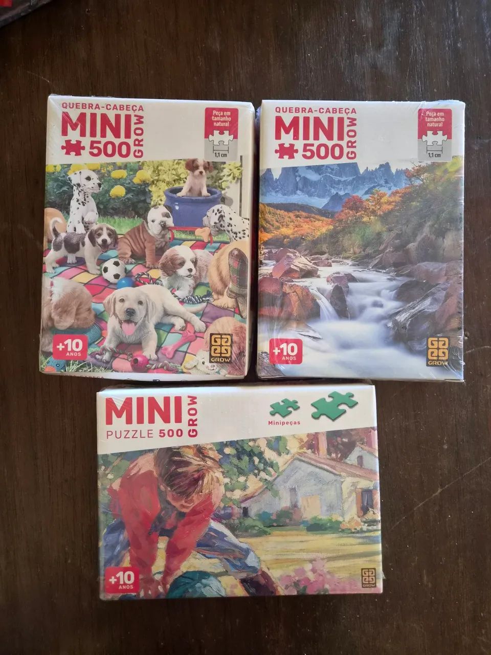 3 quebras cabeças Grow mini 500 peças 