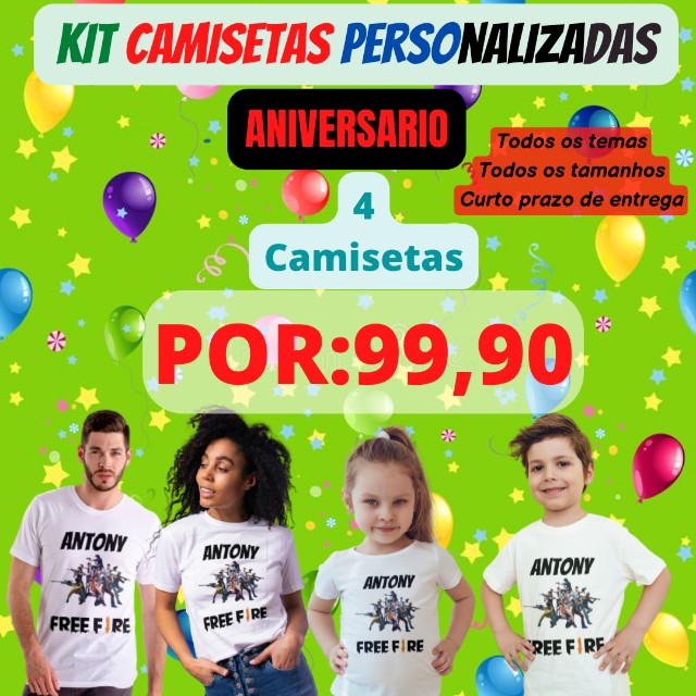 camisetas de aniversario personalizadas