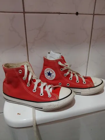 All Star Cano Alto Couro Preto, Tênis Feminino Converse Usado 82892210