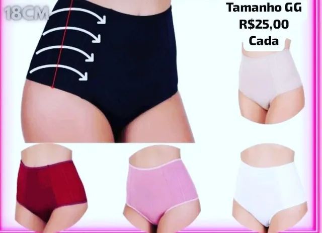 Calcinhas tamanho GG pala alta ,cintura alta conforto e qualidade 