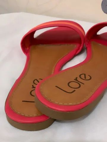 (TAM: 37) Rasteira Rasteirinha Coral Rosa Laranja Neon  - Foto 3