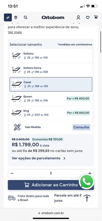 Colchão Pró Saúde Superpocket Casal NOVO - Foto 2