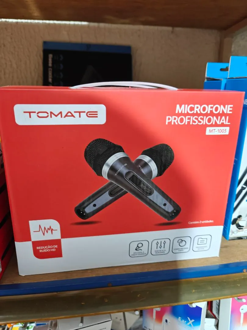 Kit 2 microfones profissional com cabo grande