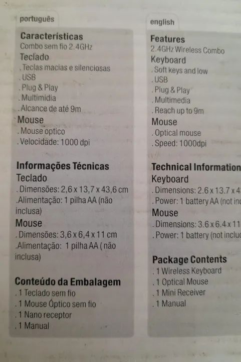 TECLADO E MOUSE SEM FIO MUTILASER TC162 - Foto 2