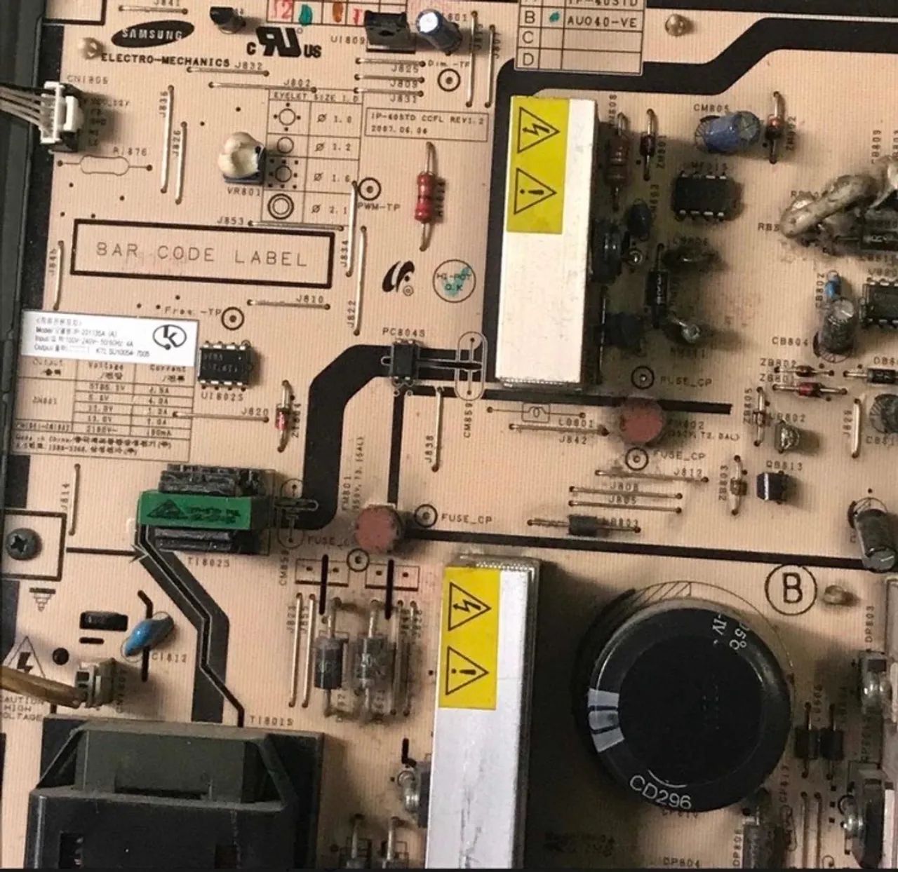 Placa Fonte Tv Samsung Ln40r71bax funcionando  - Foto 4