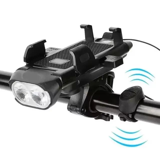 LANTERNA DE BIKE 4 EM 1 SUPORTE BUZINA LANTERNA E CARREGADOR BMAX BM8536
