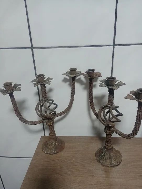 Castiçal antigo par - Foto 5