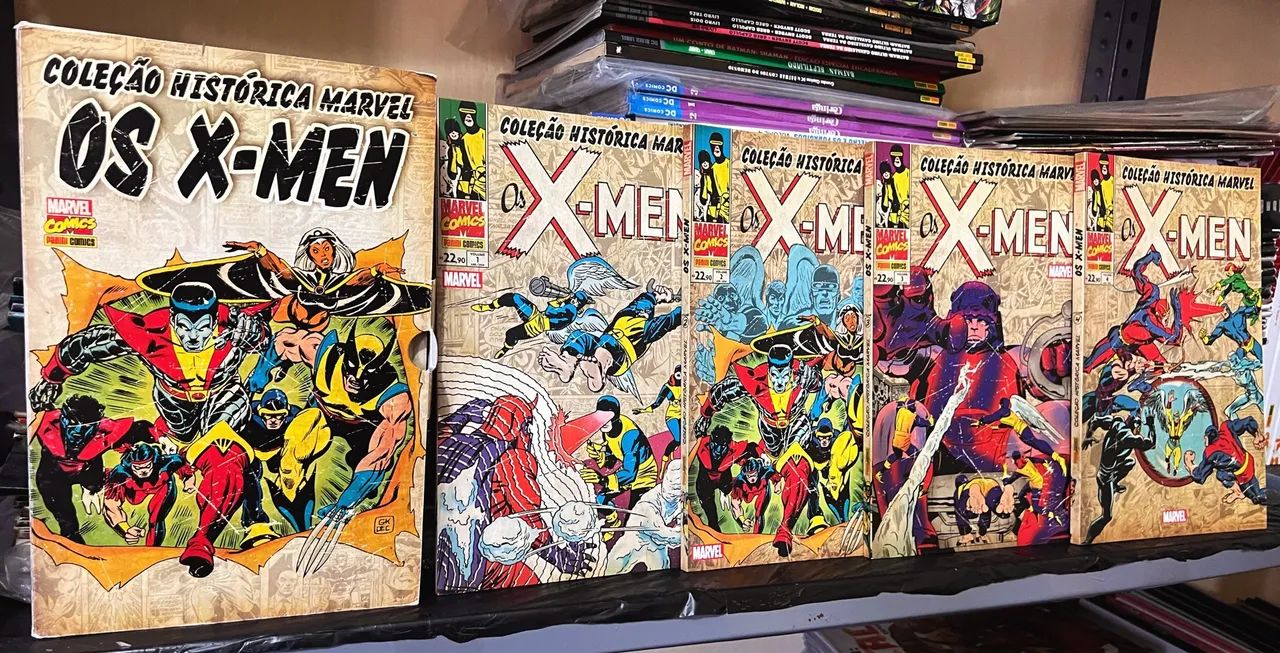 Coleção histórica Marvel X men 1 ao 4 com Box