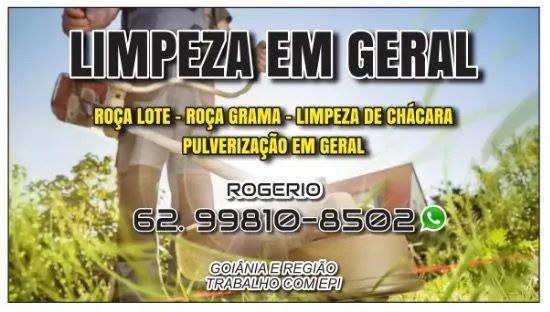 Limpeza em geral e roca lote
