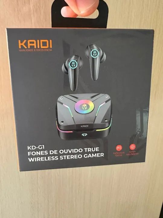 Fone De Ouvido Kaidi Kd-g1 Som Academia Sem Fio Tws Gamer Cor Preto