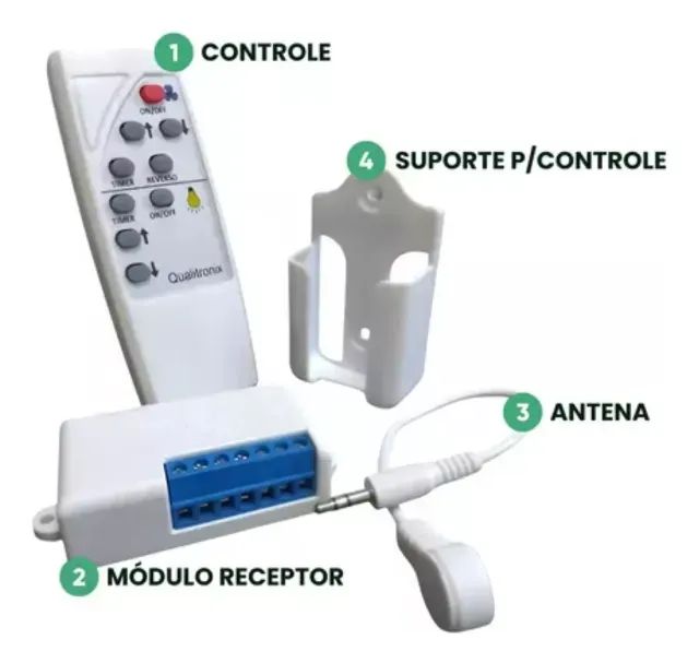 Controle Remoto Ventilador Teto Parede E Luz Qv40 Bivolt - Foto 2