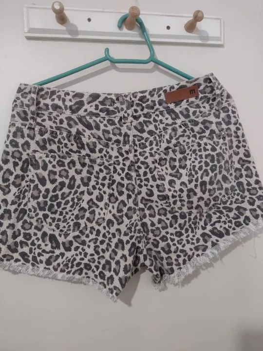  Short animal print, usado, Tam 38 - Foto 2