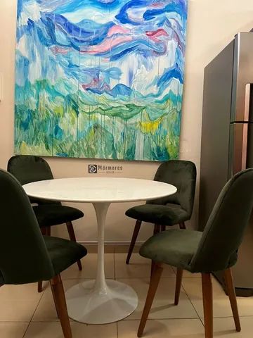 Mesa Saarinen mármore espírito santo 90cm Oferta  - Foto 2