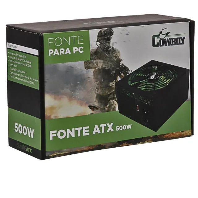 Fonte Atx 500w Para Pc Game Cowboy Knup Kp534 - Foto 2