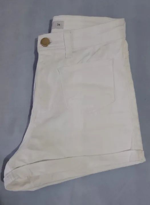 Short Jeans Branco Bluesteel tamanho 34 - Foto 2
