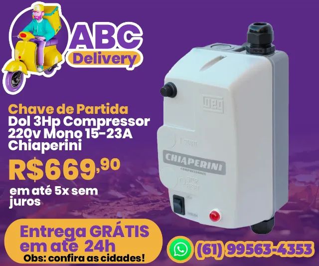 Chave de Partida Dol 3Hp Compressor 220v Mono 15-23A Chiaperini