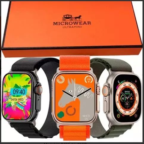 Smartwatch W68+ Ultra Series 8 Nfc Tela 2,02 + pulseira aço inox preta