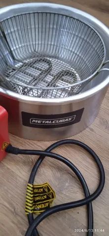 Fritadeira Elétrica Tacho Industrial Redonda Inox 3 Litros - 220V - Foto 4