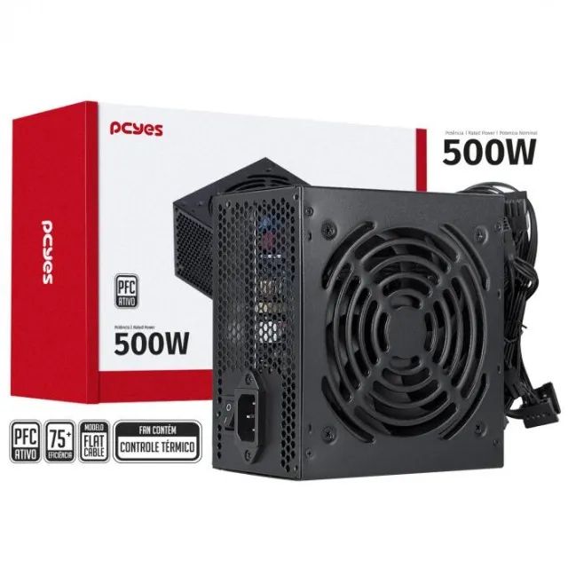 Fonte ATX 500W Real PFC Ativo 75+ Eficiência Pcyes Spark - 1 Ano de Garantia - WZetta - Foto 4