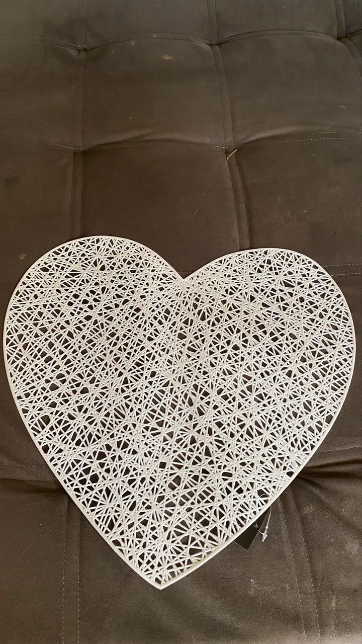 Jogo para mesa lugar americano em PVC formato coração  - Foto 2