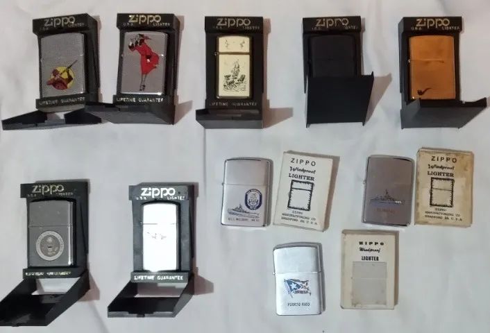 10 antigos isqueiros Zippo