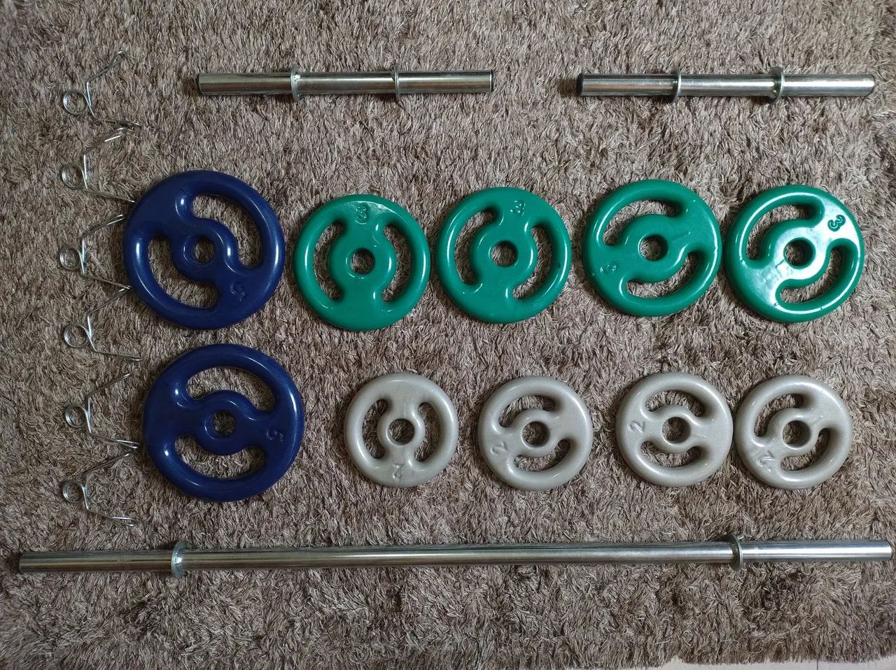 Kit de anilhas emborrachadas Halteres para Treino em Casa - Foto 5