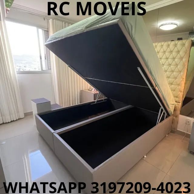 Cama Box Baú Queen 1.58x1.98 - Ampla, Blindada e de Alta Durabilidade