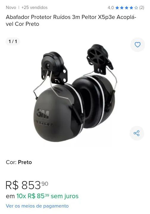 Abafador Tipo Concha 3M Acoplável  - Foto 6