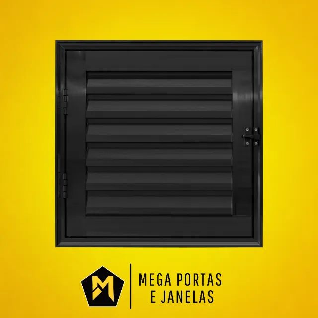 Portinhola Alumínio Preto - Linha 25 (Completa)
