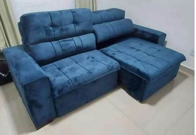 Sofá reclinável azul 