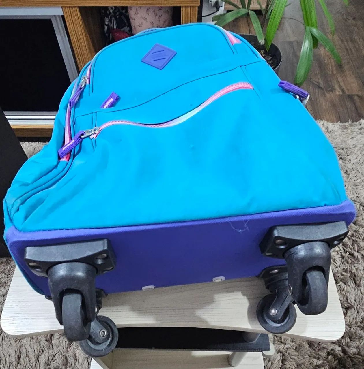 Mochila de rodinhas azul SESTINI - Foto 2