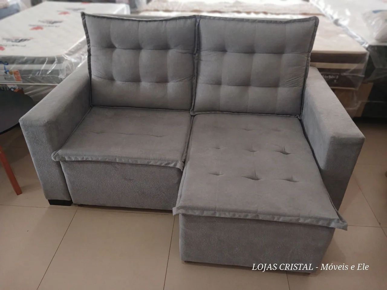 Sofá de 2 lugares cinza Retrátil e Inclinavel  - Foto 4