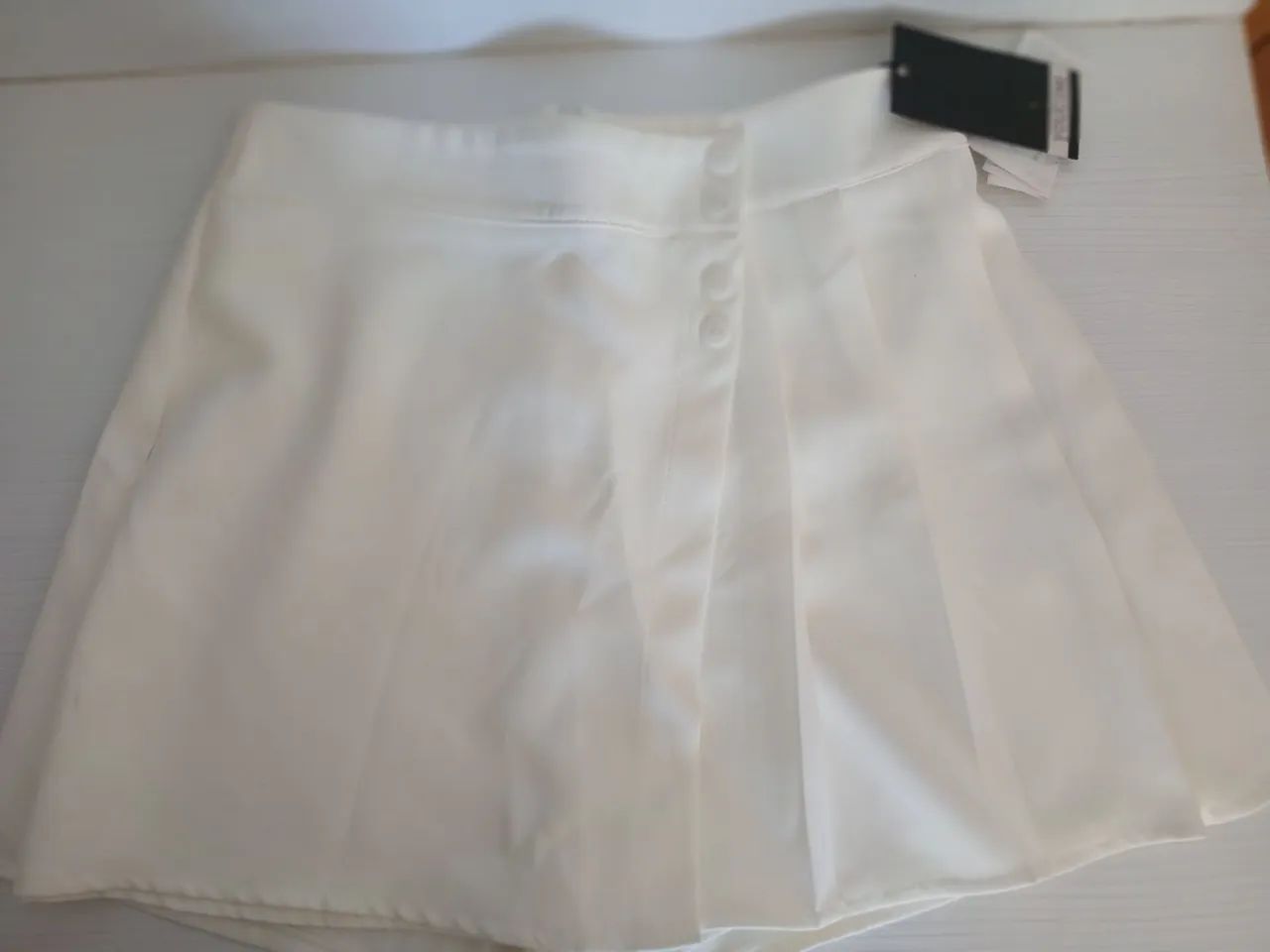Short saia branco youcom