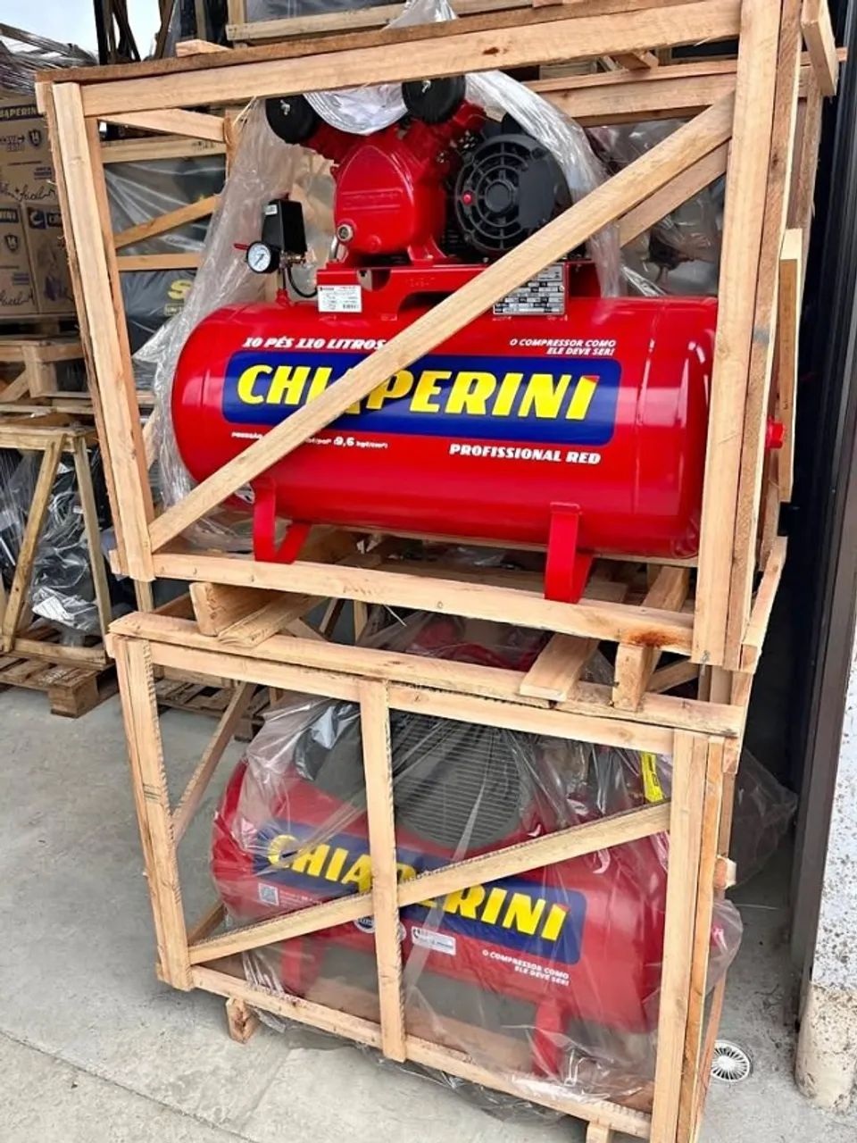 Compressor de Ar 110 Litros 140 Libras Motor 2Hp profissional - Chiaperini (Novo)