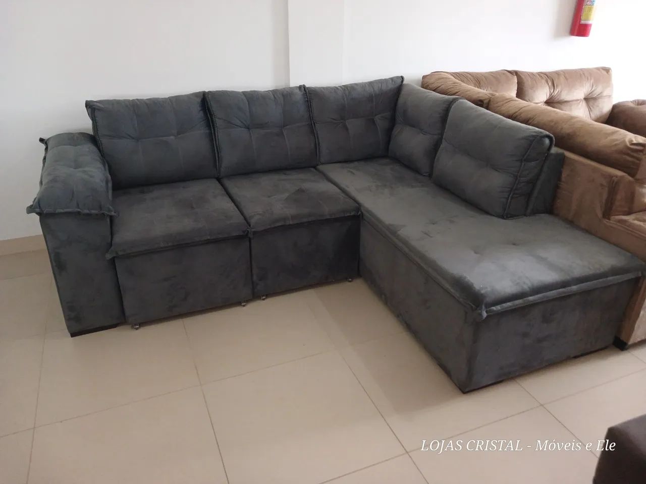 Sofá de Canto Modular Cinza - Foto 3