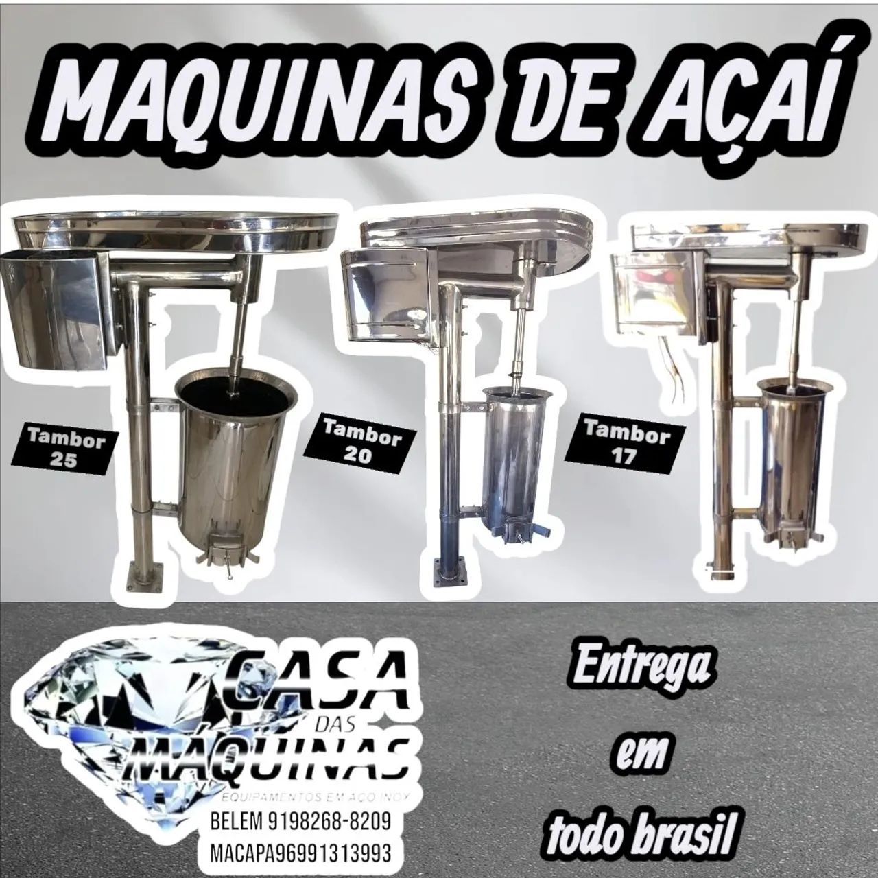 Máquina de açaí inox profissional 