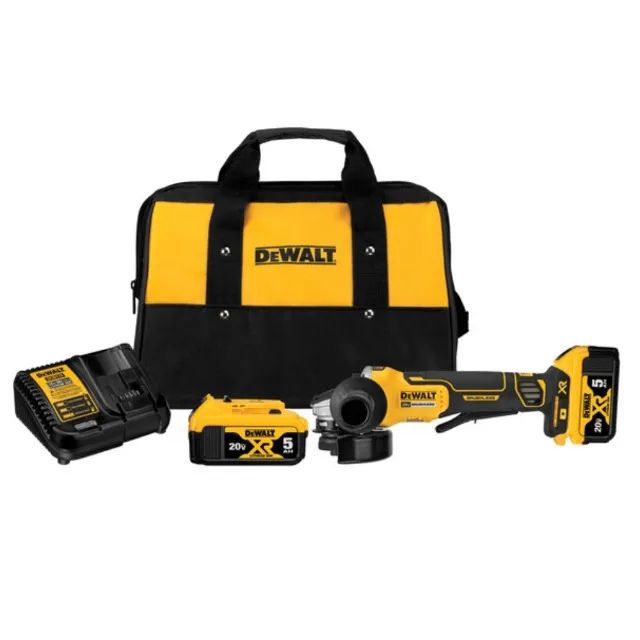 Esmerilhadeira Angular 4.1/2'' 20V Max* com 2 Baterias 5Ah XR Carregador com Bolsa Dewalt