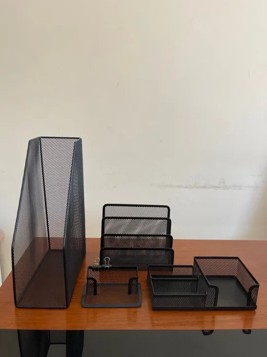 Conjunto de Organizadores de Mesa 4 peças em Metal Preto