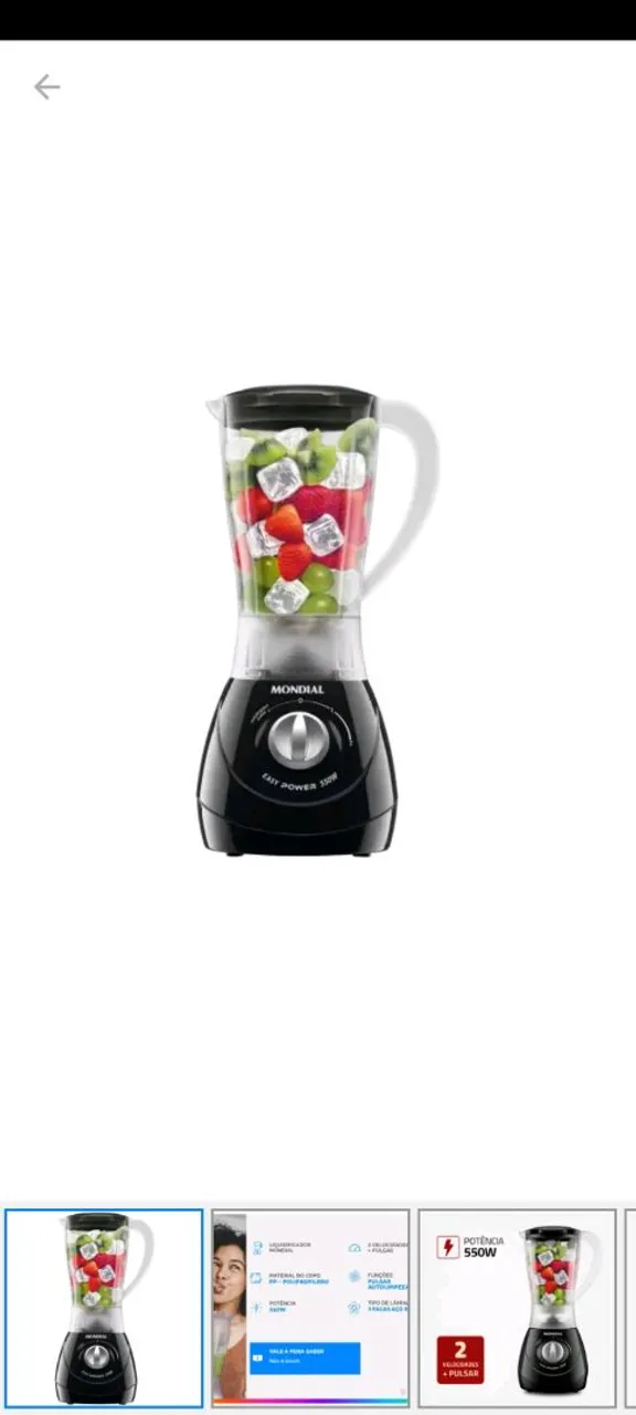 Liquidificador Mondial Easy Power 550W