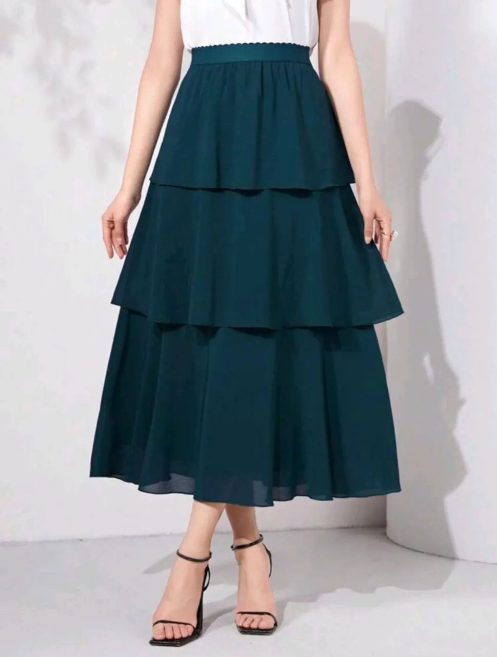 Saia Midi Rodada Verde - Tamanho M