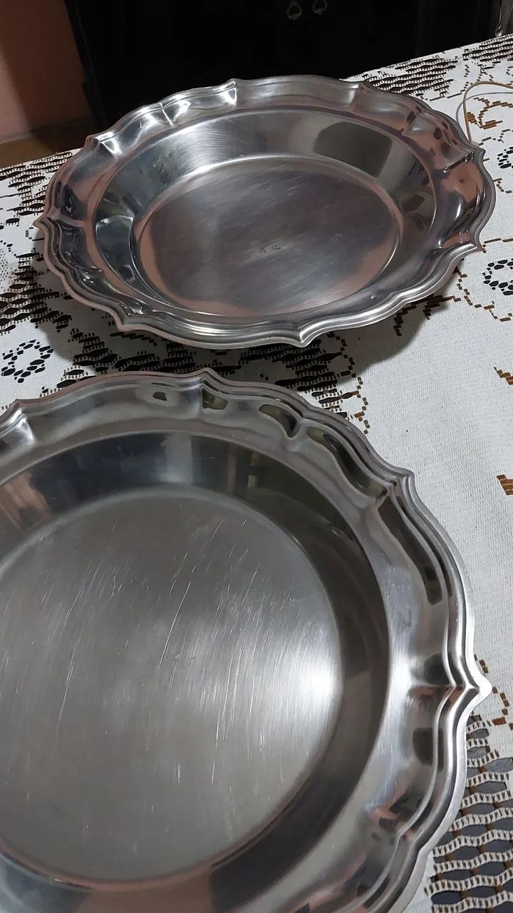 Duas saladeiras bandejas inox - Foto 3