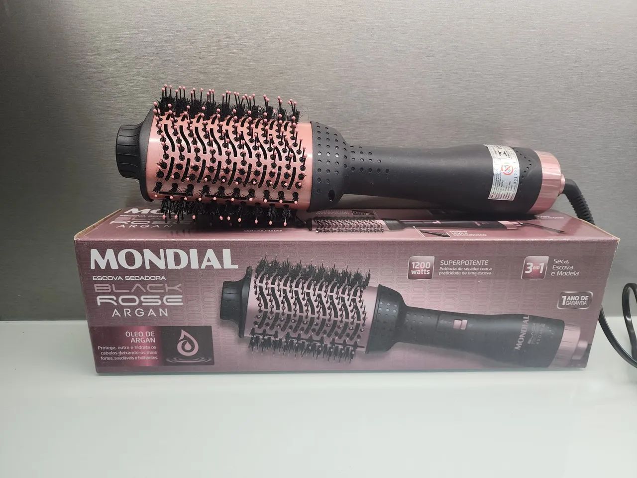 Escova Secadora Mondial Black Rose Argan 