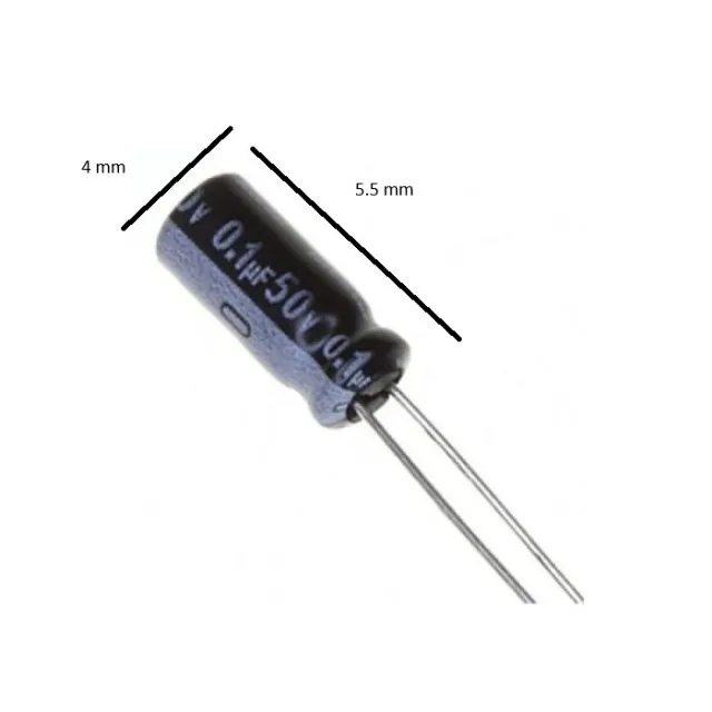 Capacitor pequeno 0.1uF 50V ( Kit com 4 unidades)