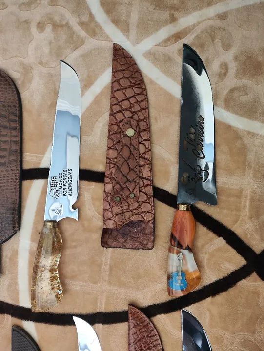 Facas fio d'ouro, cabos resinados - Foto 3