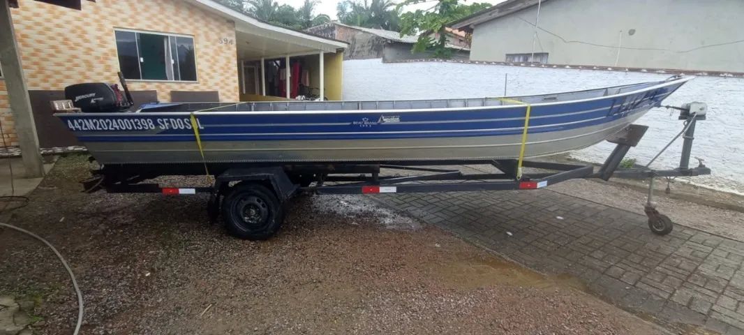 Barco Alumínio + Motor + Carreta - Foto 2
