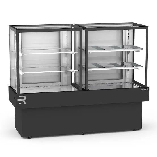 Vitrine refrigerada dupla quente e fria 1.50m - pronta entrega 